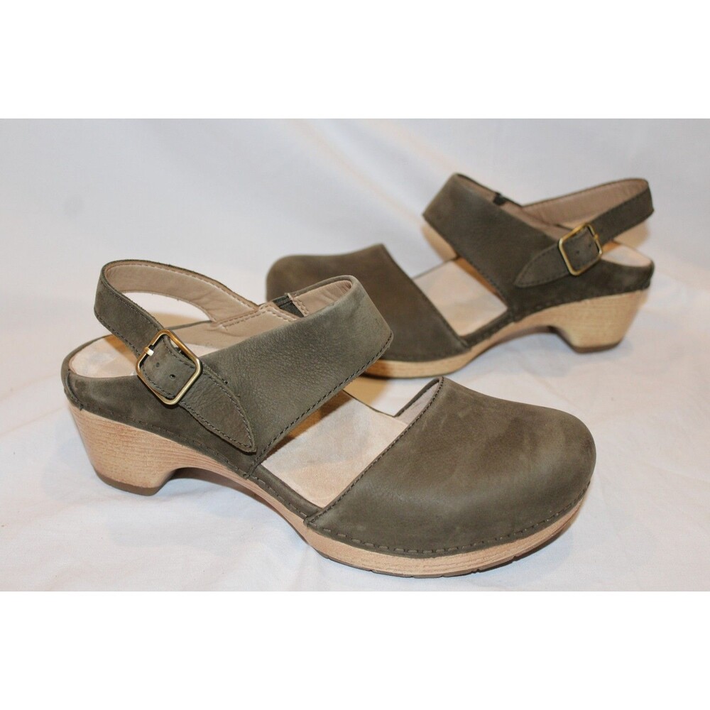 Dansko Lucia Milled Nubuck Women's Clogs Green NWOB EU 38 US 7.5-8